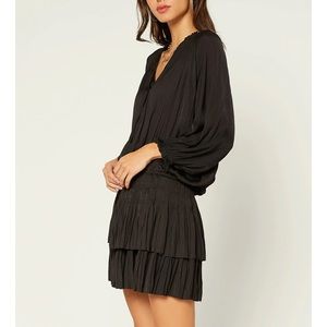 Current Air XS Dark Navy / Black Silk Drop Waist Dress